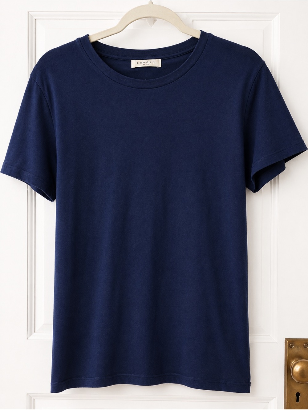 Sandro Navy Short-Sleeve Crewneck Tee